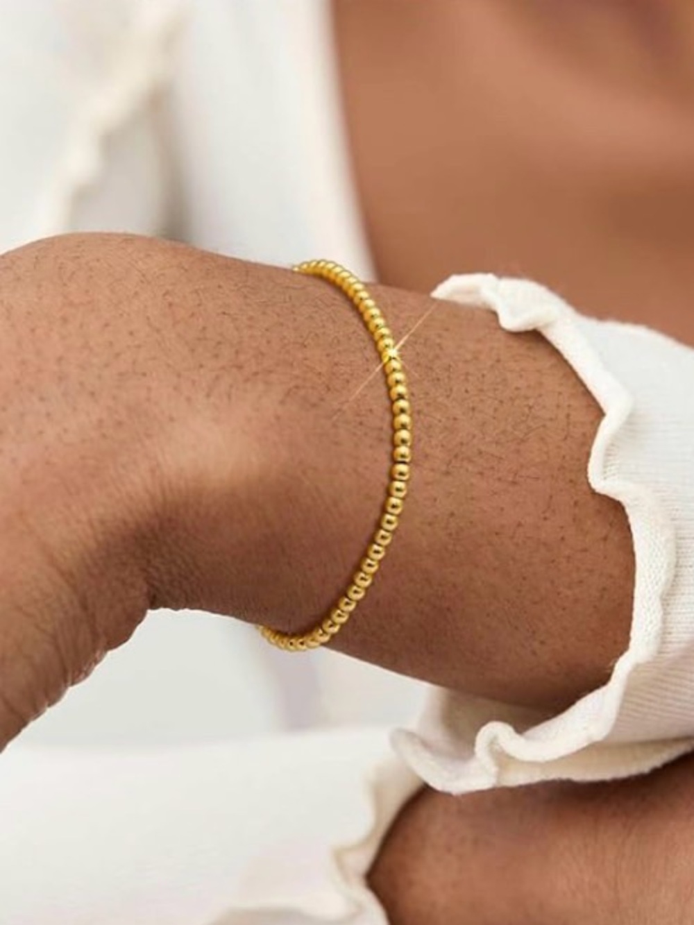 ⭐️FINAL PRICE #132 Gold Beaded Stretch Bracelet